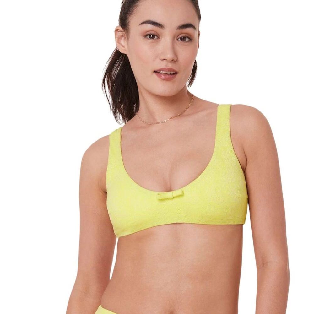 NWOT Sample Andie Women's Delray Yellow Lace Padded Bikini Top Size Small 276538